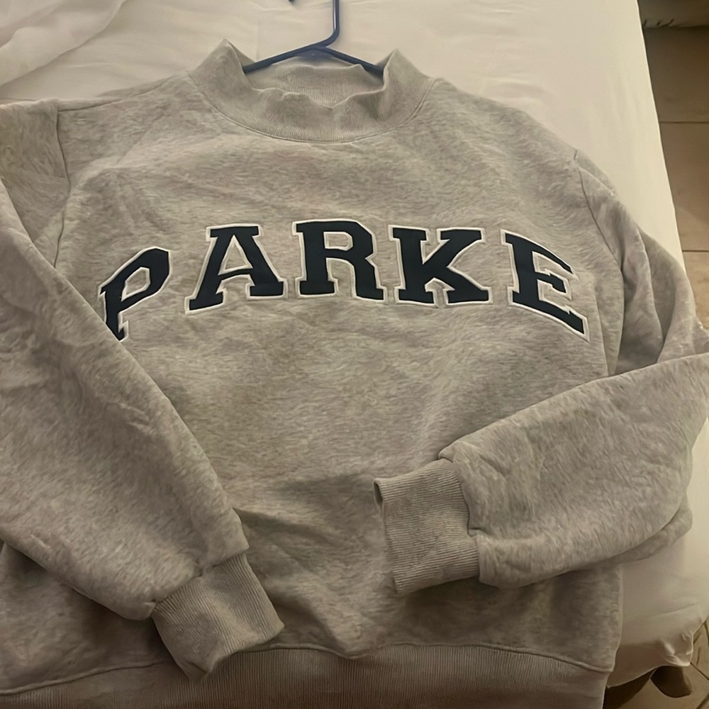 Parke navy/light grey mock neck sweatshirt size l/xl